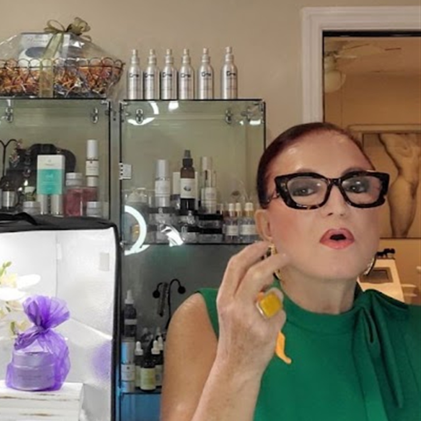 Eva Taub in her clinic, welcoming you into her treatment room