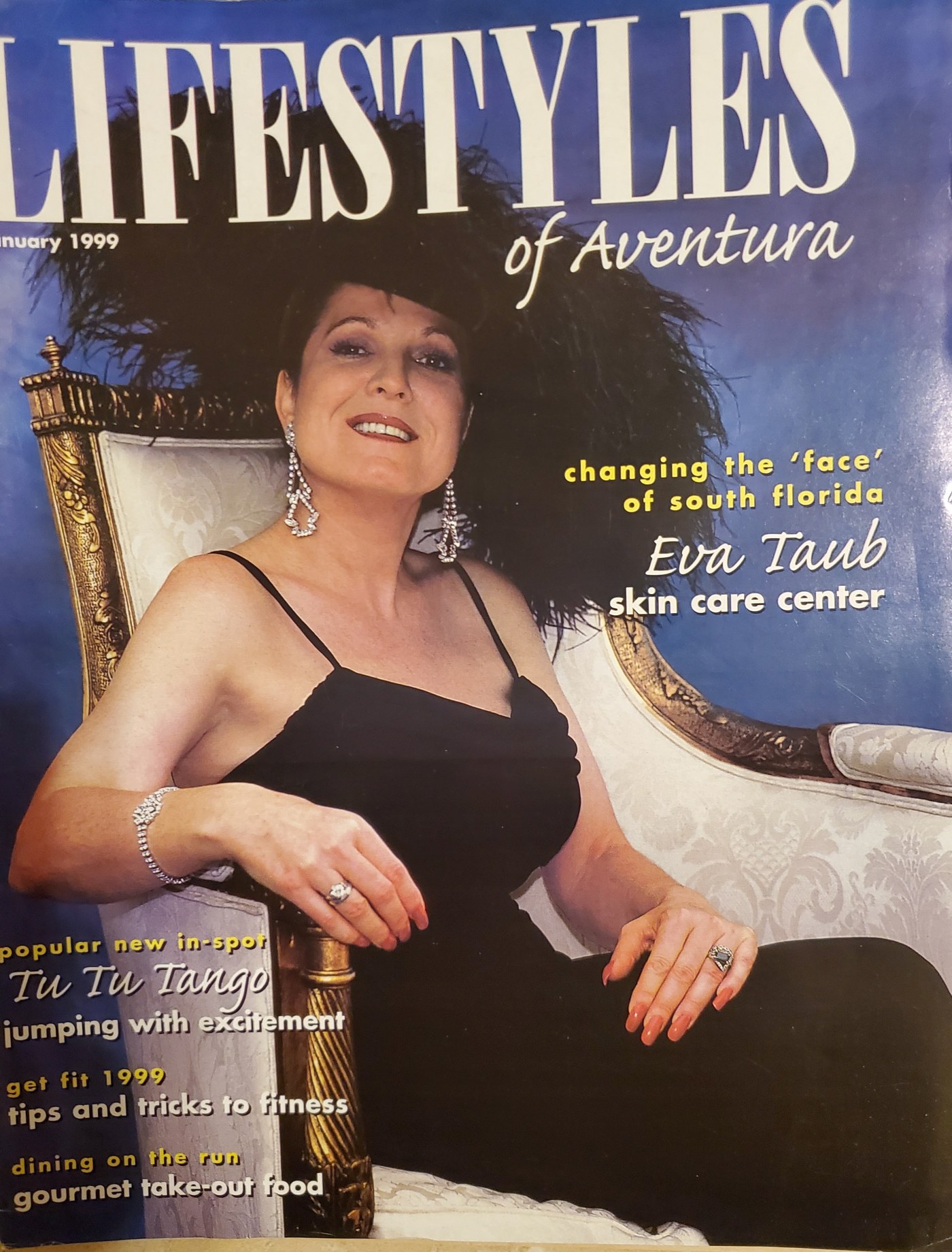 Eva Taub on the cover of Lifestyles of Aventura, January 1999, captioned Changing the Face of South Florida